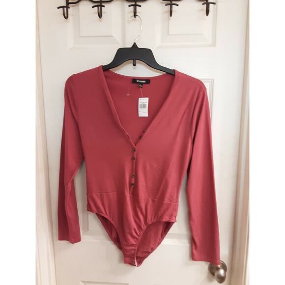 Ups & Downs Body Suits, Women's Large, Long Sleeve Leotard, Mauve, NWT - Picture 1 of 3